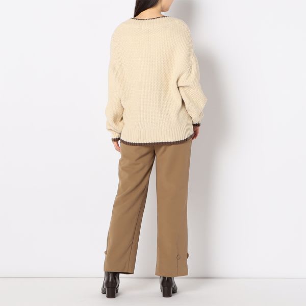 パイピング裾タブポケット付きパンツ