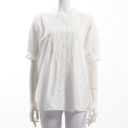 ピンタック入りバンドカラーブラウス