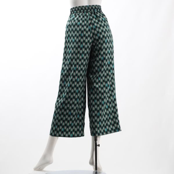 ジオメトリック総柄ドロストワイドパンツ