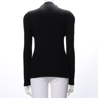 オフネックリブニット