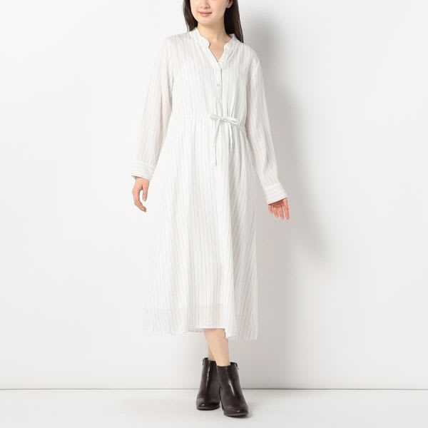ドロストデザインストライプ柄ワンピース