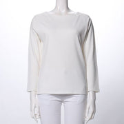 ラウンドネックリブカットソー