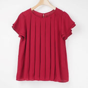 前プリーツフリル袖ブラウス