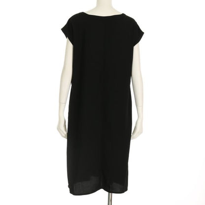 ダブルクロスキーネックウエストギャザーワンピース