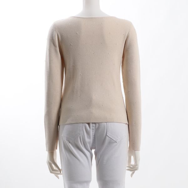 パールデザインリブニット