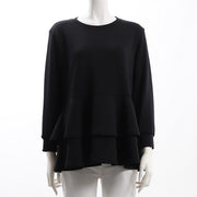 ティアードデザイン切り替えペプラムブラウス