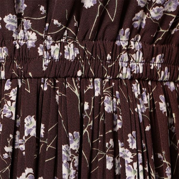 ボウタイプリーツ小花柄ワンピース