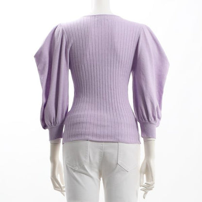 袖デザインリブニット