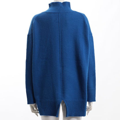 バックスリットデザインドロップショルダーニット