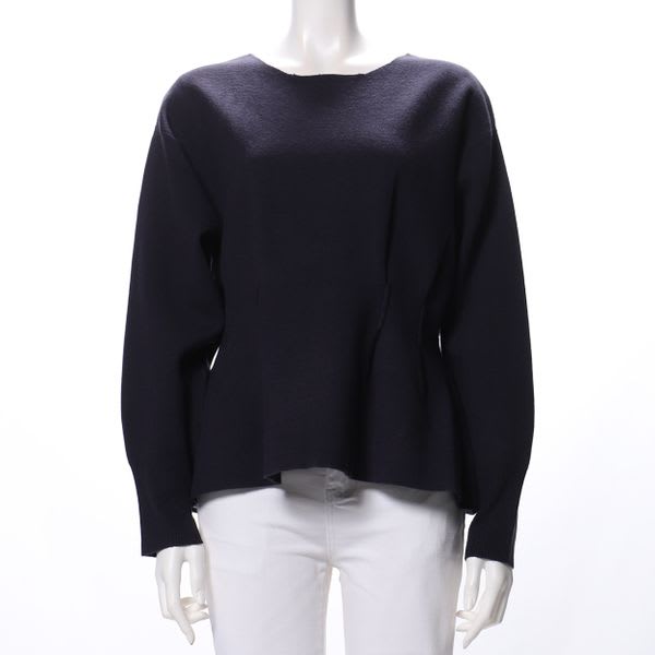 ウエストタックペプラムニット