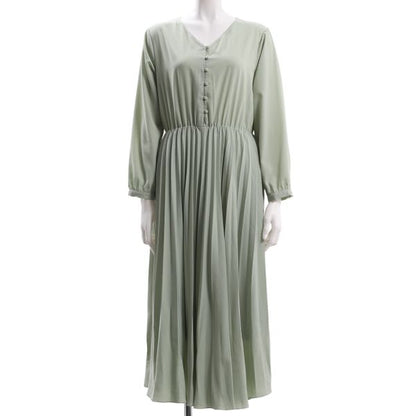 くるみボタンプリーツワンピース