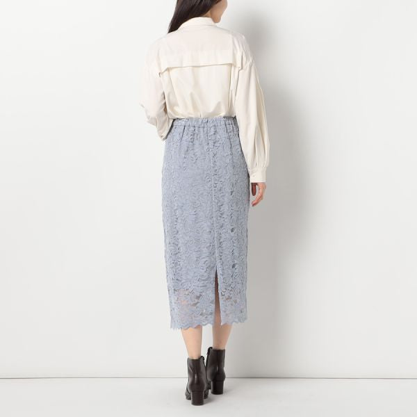 レースバックスリットタイトスカート