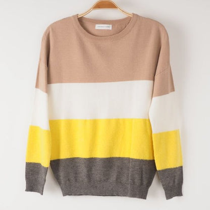 フェザー切り替え配色ニット
