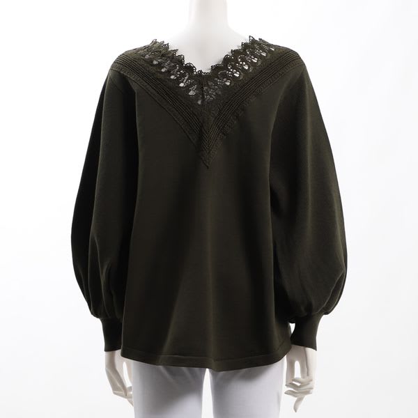 バックスタイルレース切り替えニット