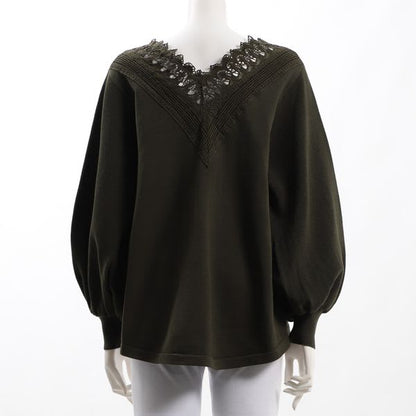 バックスタイルレース切り替えニット