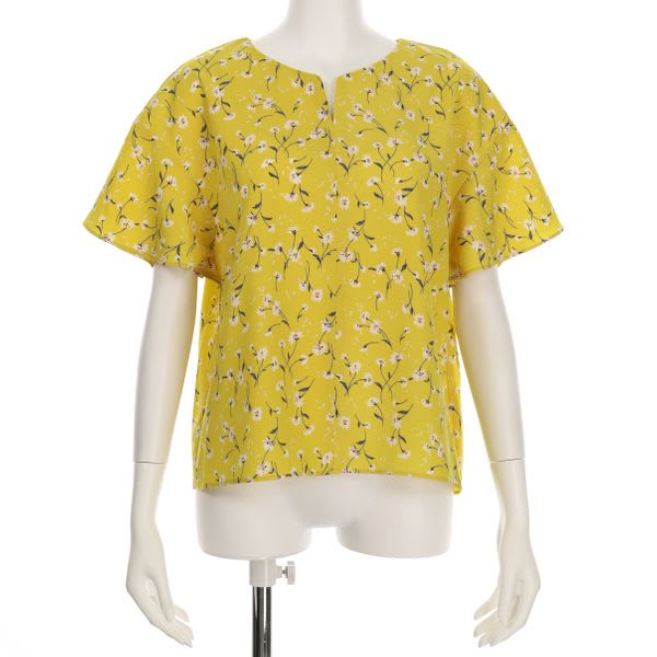 花柄オープンフロントブラウス