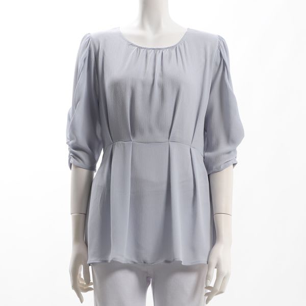 ふんわり袖ペプラムブラウス