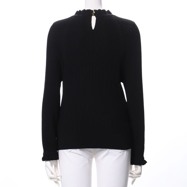 シャーリング衿フリルニット