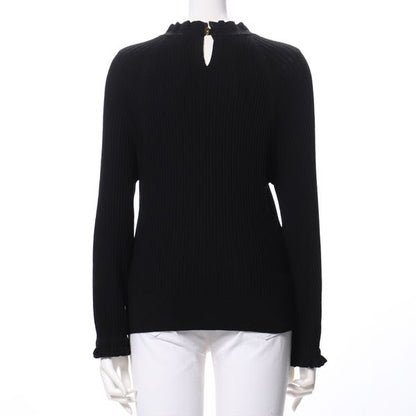 シャーリング衿フリルニット