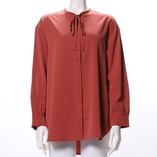 前開きリボンタイブラウス