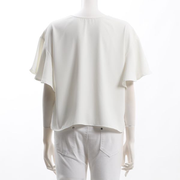 フレアスリーブVネックブラウス