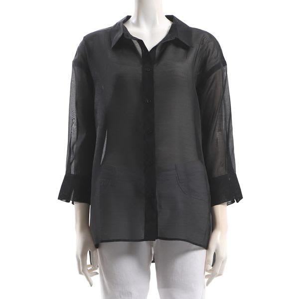 涙開きシアーシャツ