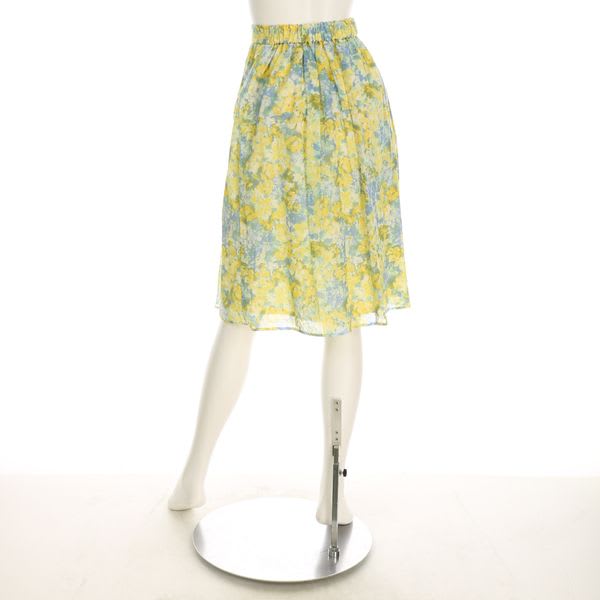 ぼかしフラワープリントフレアスカート