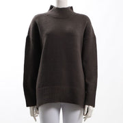 アルパカタッチバックスリットハイネックニット