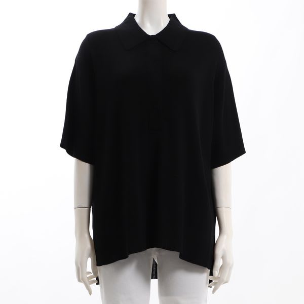 シャツカラーのハイゲージニット