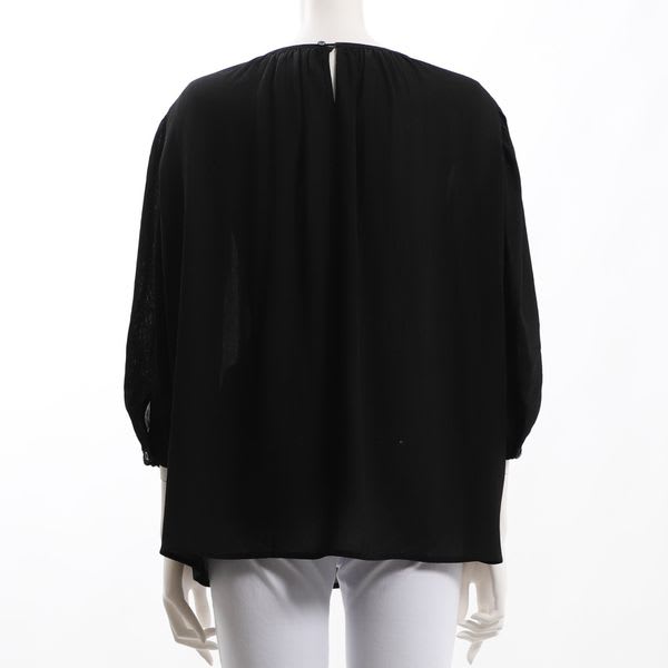 ギャザードネックパフスリーブブラウス