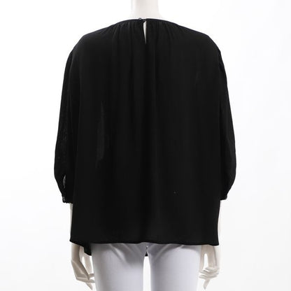 ギャザードネックパフスリーブブラウス