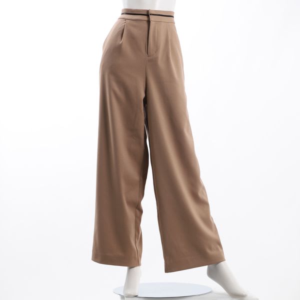 バイカラーデザインワイドパンツ