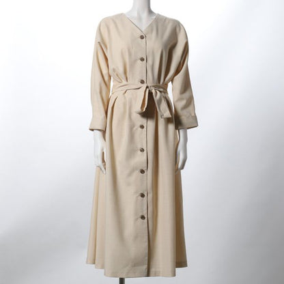フロントボタンベルト付きワンピース