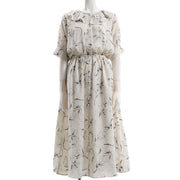 花柄フリルカラーワンピース