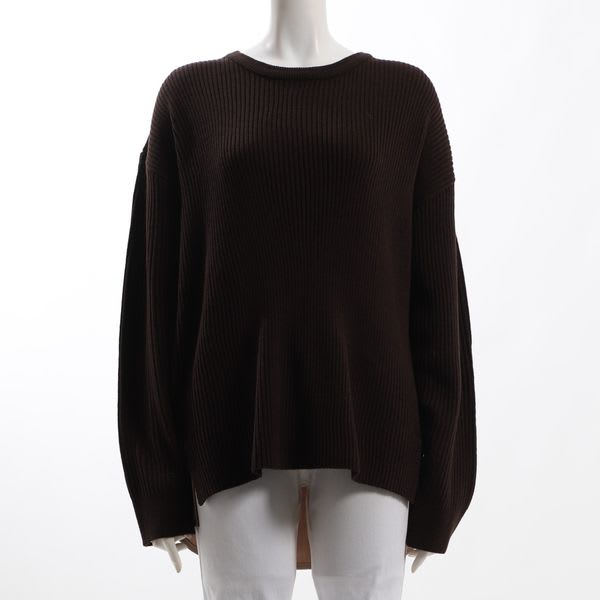 異素材切り替えリブニット