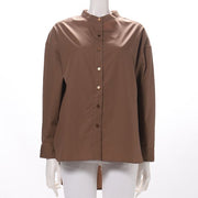 バンドカラーフロントオープンシャツ