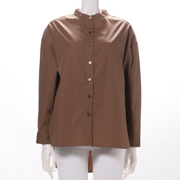 バンドカラーフロントオープンシャツ