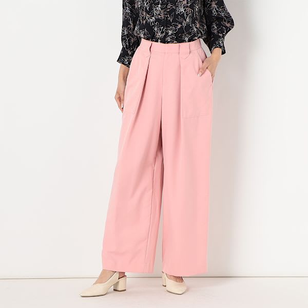 パウダーストワイフロントパッチポケットワイドパンツ