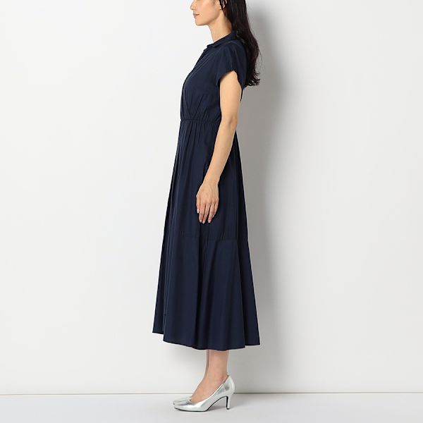 アシンメトリーカシュクールシャツワンピース