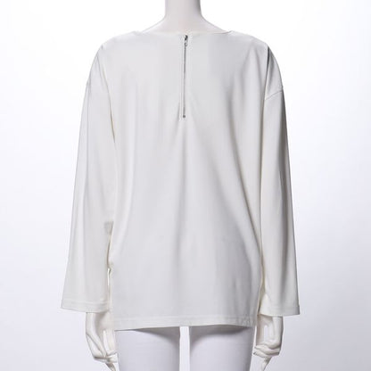 後ろ丈長いクルーネックカットソー