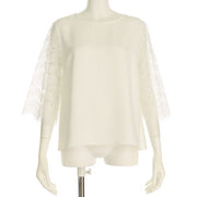 アイラッシュレーススリーブブラウス