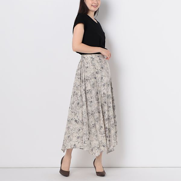 花柄ドッキングワンピース