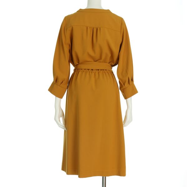 共布リボンベルト付きドレス