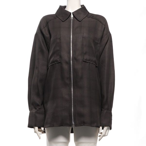 ダブルジップチェック柄シャツジャケット