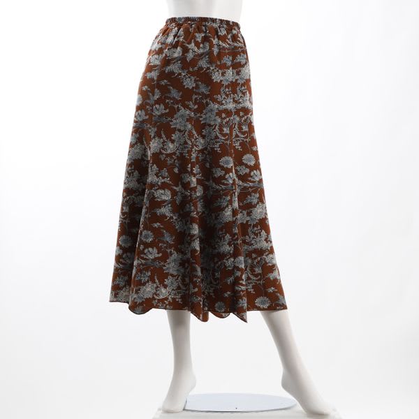 起毛フラワープリント花柄スカート