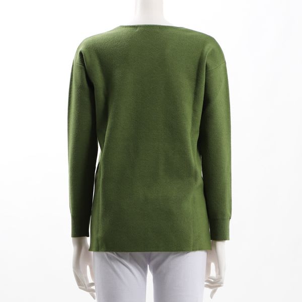 サイドスリットVネックハイゲージニット