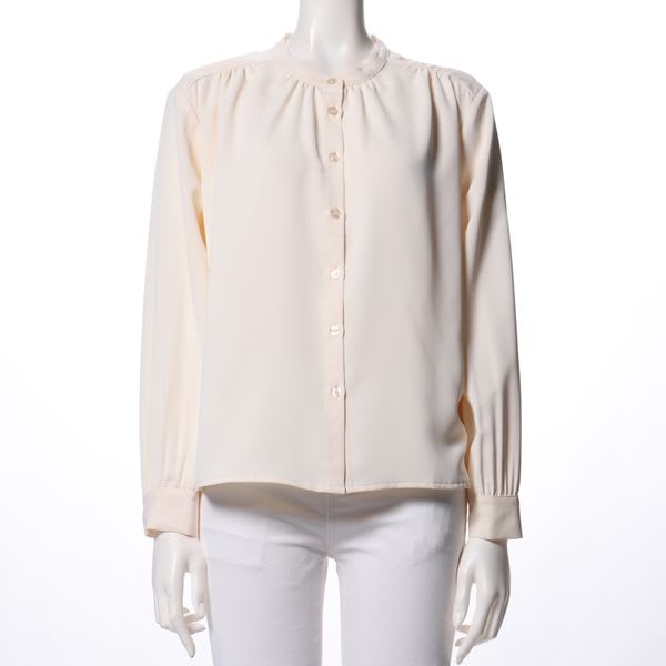 バンドカラーフロントボタンブラウス