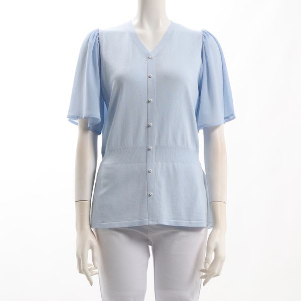 パールボタンペプラムニット