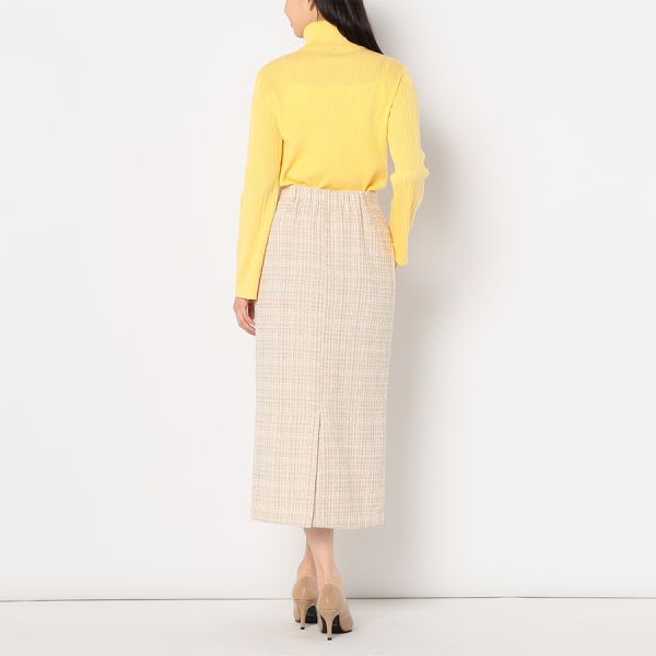 ツイードバックスリットスカート