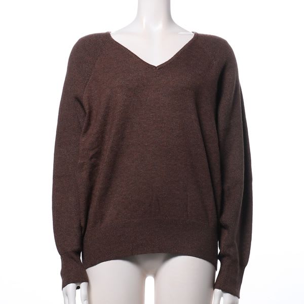 ラメ混Vネックニット